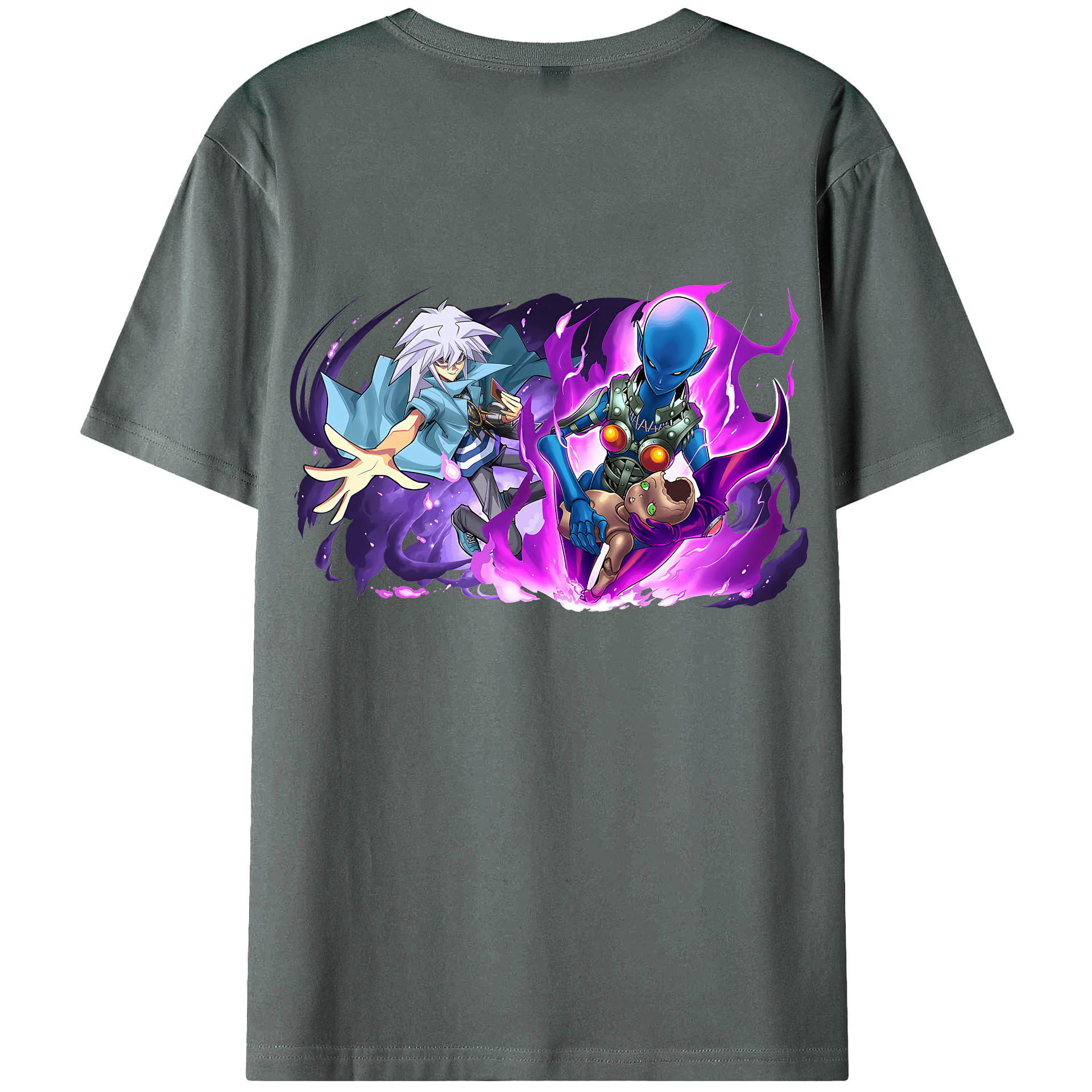 （画像用） 遊☆戯☆王 Yu-Gi-Oh! 綿100％ メンズ半袖Tシャツ（バックプリント） 通気性